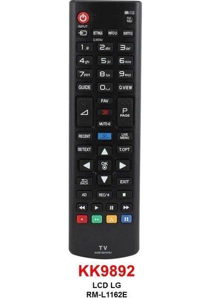 Kumanda 1134 KK9891-LG RM1162 3D LCD