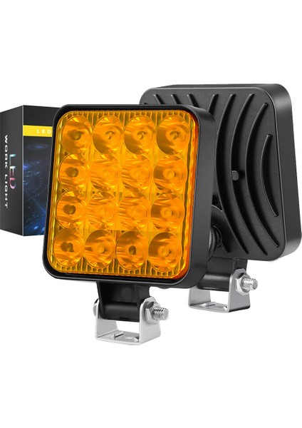 Off Road Traktör Tir Kamyon Sis Fari Ve Çalışma Lambası 16 Led Kare Plastik Kasa 3 Inç 84 MM fiyatları