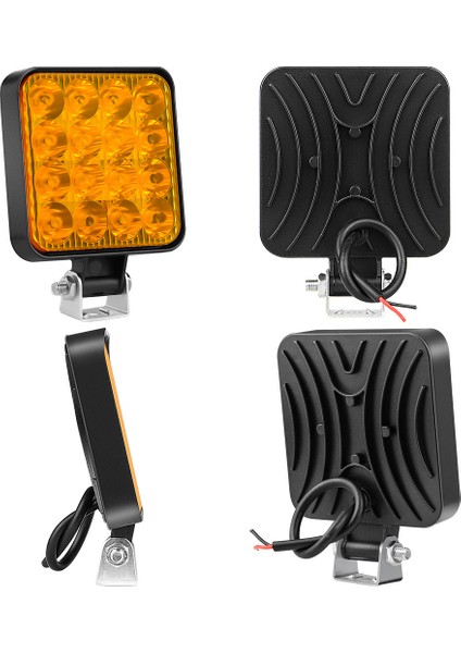 Off Road Traktör Tir Kamyon Sis Fari Ve Çalışma Lambası 16 Led Kare Plastik Kasa 3 Inç 84 MM indirimleri