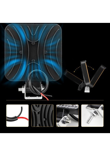 Off Road Traktör Tir Kamyon Sis Fari Ve Çalışma Lambası 16 Led Kare Plastik Kasa 3 Inç 84 MM fırsatları