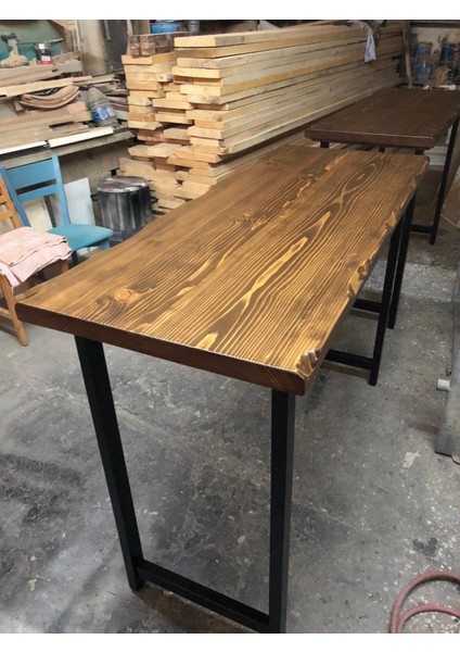 Kütük Bar Masası Ceviz Renk 60X140.CM