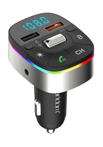 Earldom M74 Bluetooth Usb3.0 Dijital Fm Transmitter - Siyah