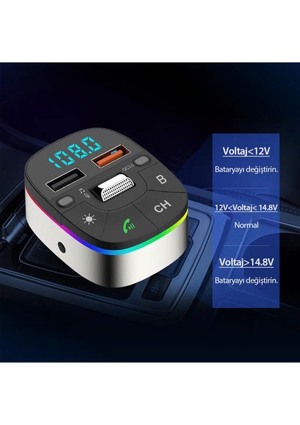 Earldom M74 Bluetooth Usb3.0 Dijital Fm Transmitter - Siyah