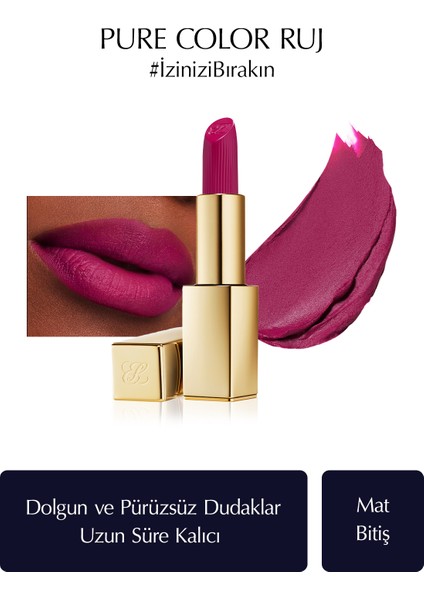 Estee Lauder Mat Bitişli Ruj - Pure Color Matte Lipstick - 3.5gr - Renk: 616 Enigma