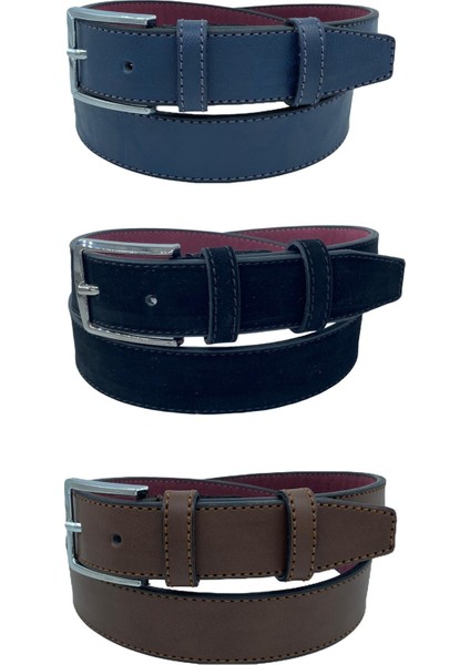 3'lü Set Çocuk Boy Suni Deri 3 Cm.lik Garson Klasik Kemer - Siyah Lacivert Kahve - G3S-23HZ fiyatları