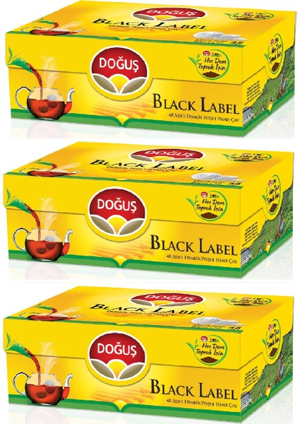 Black Label Demlik Poşet Çay 48 Li 153 gr x 3 Adet