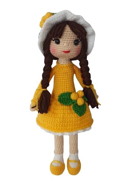 Sarı Kikona Çiçeği Bebek Amigurumi Organik Oyuncak