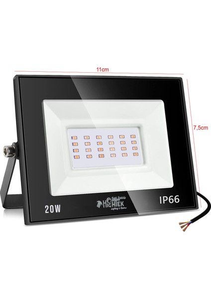 LED Projektör 20W 24 Smd Slim Sarı IP66 Hıghtek HT-0308