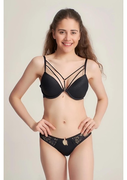 Kadın Silikonlu Simli Sütyen Külot Takımı 5020 - 1 Adet