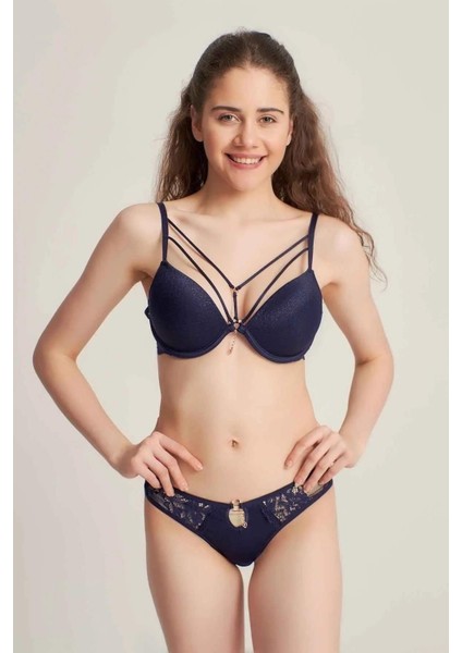 Kadın Silikonlu Simli Sütyen Külot Takımı 5020 - 1 Adet