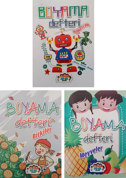 Boyama Defteri: Robotlar-Bitkiler-Meyveler
