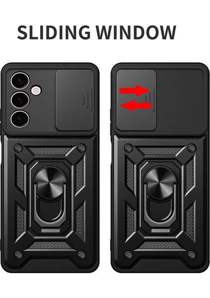Samsung Galaxy A24 Kılıf Lens Sürgülü Yüzüklü Tank Kılıf Pars