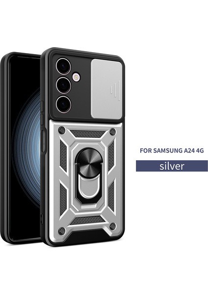 Samsung Galaxy A24 Kılıf Lens Sürgülü Yüzüklü Tank Kılıf Pars