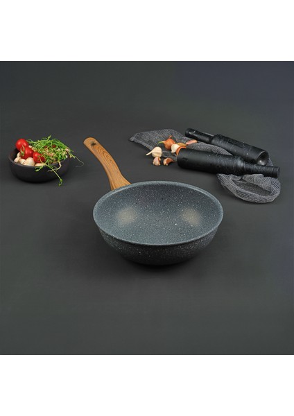 Marble Natura Granit Wok Tava 28 cm