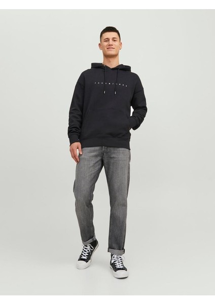 Hood Star Erkek Siyah Kapüşonlu Sweatshirt