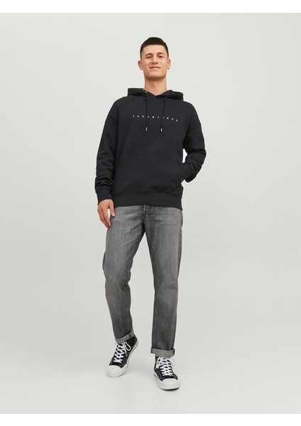 Jack & Jones Hood Star Erkek Siyah Kapüşonlu Sweatshirt