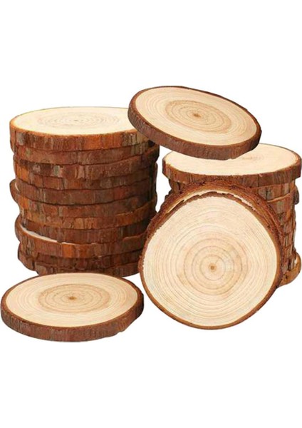 10 Yuvarlak Ahşap Parça Dilimleri Sanat El Sanatları Bauble Noel Duvar Dekor Süsleri Halatsız (Yurt Dışından) fırsatları