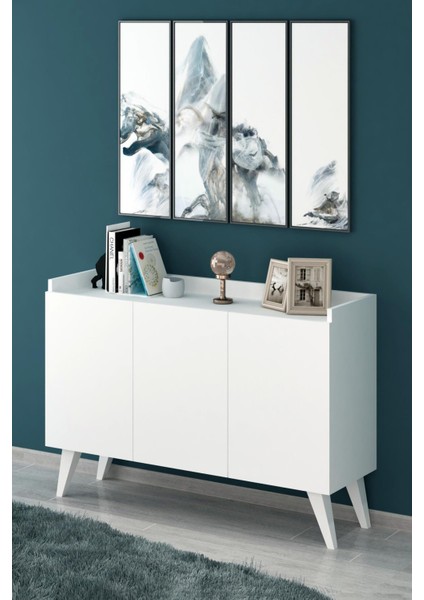 Ariane White Çok Amaçlı Dolap 83 cm Yükseklik 121 cm Genişlik 37 cm Derinlik ile Fonksiyonel Kullanım