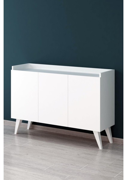 Ariane White Çok Amaçlı Dolap 83 cm Yükseklik 121 cm Genişlik 37 cm Derinlik ile Fonksiyonel Kullanım fırsatları