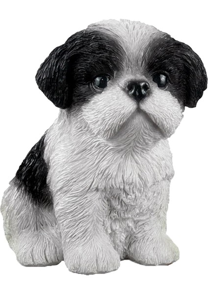 Güzel Köpek Heykeli Köpek Reçine El Sanatları Oturma Odası Sanat Eseri Siyah Beyaz (Yurt Dışından) fiyatları