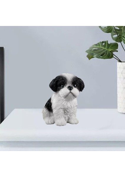 Güzel Köpek Heykeli Köpek Reçine El Sanatları Oturma Odası Sanat Eseri Siyah Beyaz (Yurt Dışından) indirimleri