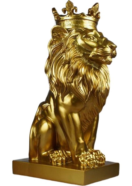 3D Aslan Kafa Heykeli Hayvan Heykelcik Masa Dekoru Oturma Odası Aksesuarları Aureate (Yurt Dışından)