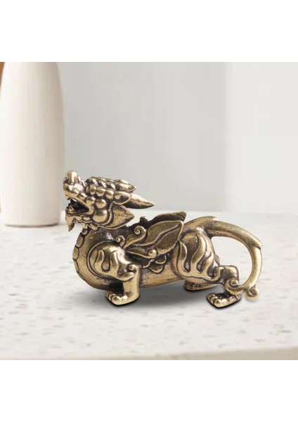 Feng Shui Pirinç Kylin Heykel Heykel Hayvan Heykel Ana Masa Dekorasyonu (Yurt Dışından) modelleri