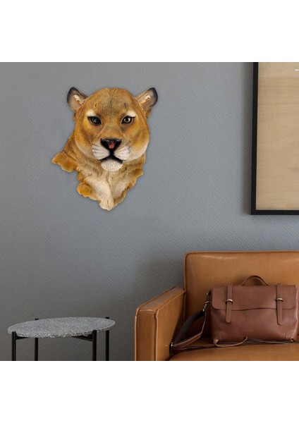 Vahşi Duvar Dekorasyon Heykeli Odası Yatak Odası Ev Duvar Reçinesi 20X10X23CM Leopar (Yurt Dışından)