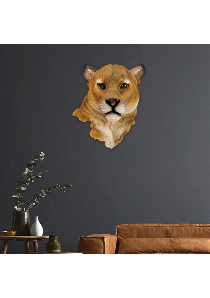 Vahşi Duvar Dekorasyon Heykeli Odası Yatak Odası Ev Duvar Reçinesi 20X10X23CM Leopar (Yurt Dışından)