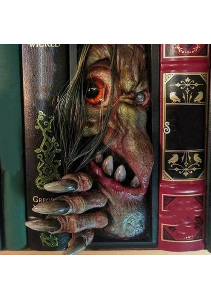 Monster Bookend Bookshelf Red Üzerinde Gözetleme (Yurt Dışından) modelleri