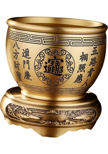 Hazine Havzası Heykeli Pirinç Kdavat Sanatı Bai Fu Kase Pirinç Feng Shui Kase Masası Base Stand Stand (Yurt Dışından) modelleri