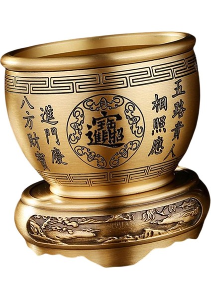 Hazine Havzası Heykeli Pirinç Kdavat Sanatı Bai Fu Kase Pirinç Feng Shui Kase Masası Base Stand Stand (Yurt Dışından) fırsatları