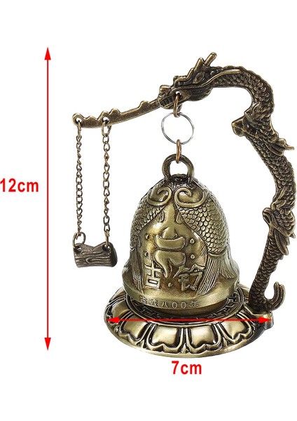 Masaüstü Feng Shui Vintage Ejderha Fengshui Bell Tibet Bahçe Süsleri Masa Balık 1 (Yurt Dışından)