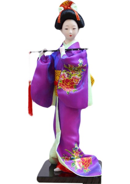 27CM Japon Kimono Geisha Bebek El Işçili Heykel Süslemesi (Yurt Dışından)