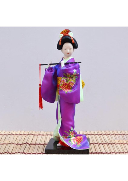 27CM Japon Kimono Geisha Bebek El Işçili Heykel Süslemesi (Yurt Dışından)