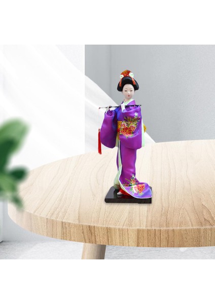 27CM Japon Kimono Geisha Bebek El Işçili Heykel Süslemesi (Yurt Dışından)