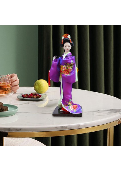 27CM Japon Kimono Geisha Bebek El Işçili Heykel Süslemesi (Yurt Dışından)