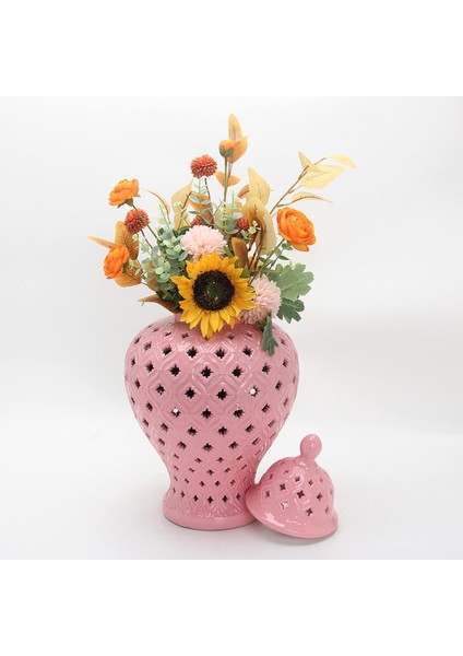 Içi Boş Porselen Zencefil Kavanoz Depolama Organizatörü Çiçek Tutucu Seramik Vazo Pembe 20X33CM (Yurt Dışından) modelleri
