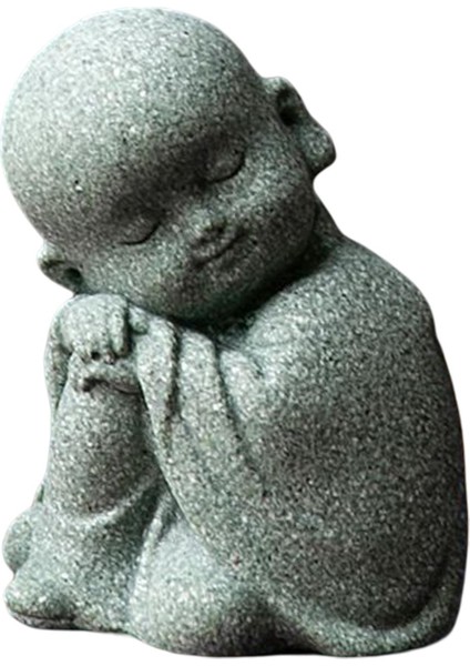 Monk Figürin Buddha Heykel Dekorasyon Çay Evi Araba Masa Meditasyonu (Yurt Dışından)