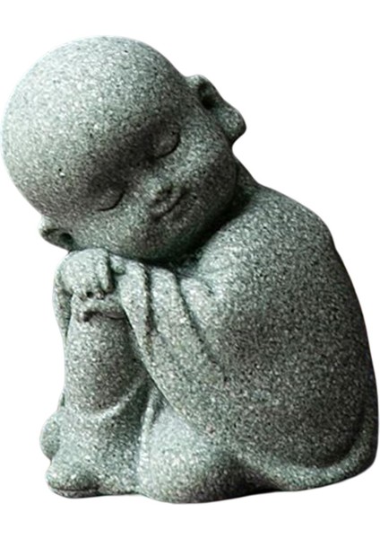 Monk Figürin Buddha Heykel Dekorasyon Çay Evi Araba Masa Meditasyonu (Yurt Dışından)