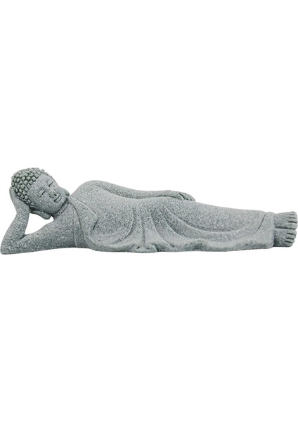 Kumtaşı Heykeli Meditasyon Figürinler Kabine Uyku Buda Heykeli Gri 8.5cmx2.5cmx2.6cm (Yurt Dışından)