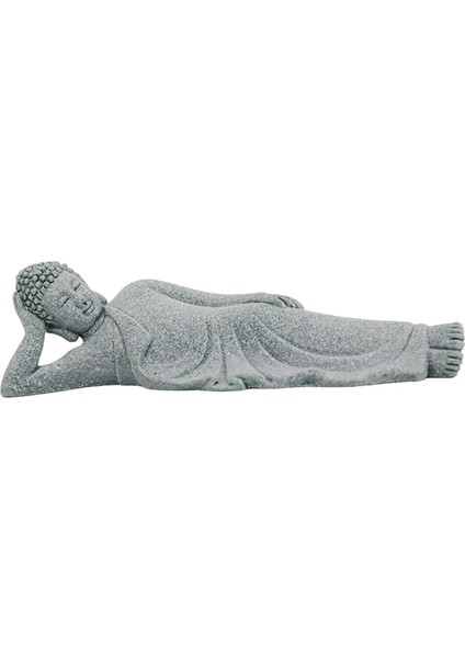 Kumtaşı Heykeli Meditasyon Figürinler Kabine Uyku Buda Heykeli Gri 8.5cmx2.5cmx2.6cm (Yurt Dışından)