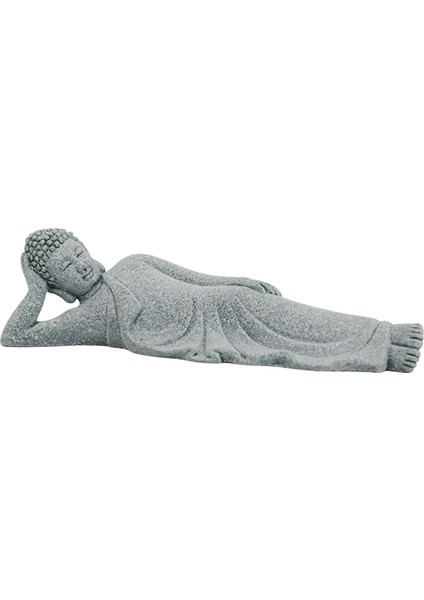 Kumtaşı Heykeli Meditasyon Figürinler Kabine Uyku Buda Heykeli Gri 8.5cmx2.5cmx2.6cm (Yurt Dışından)
