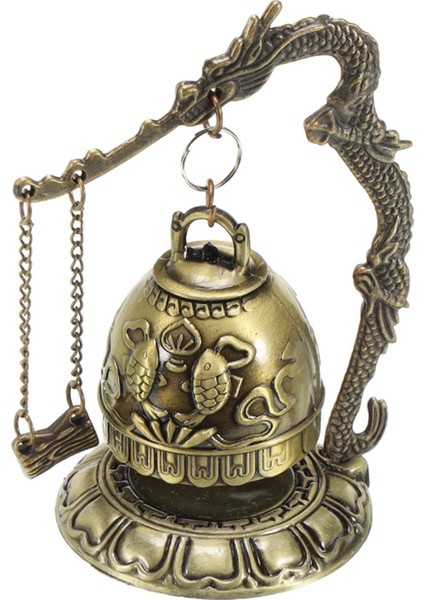 Masaüstü Feng Shui Vintage Ejderha Fengshui Bell Tibet Bahçe Süsleri Masa Balık (Yurt Dışından)
