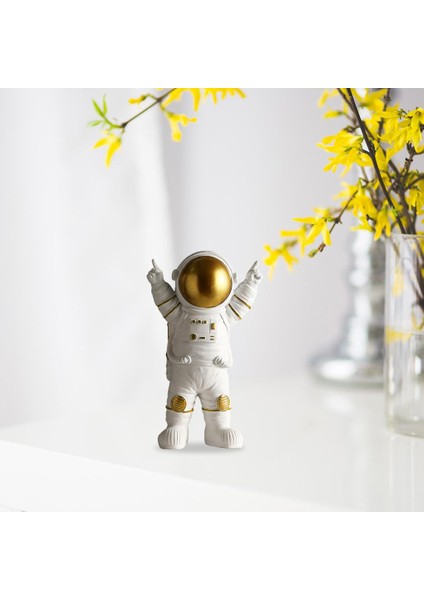 Astronot Süs Heykel Hediye ve Bar Yatak Odası Masa Dekorasyon El Sanatları Altın (Yurt Dışından)