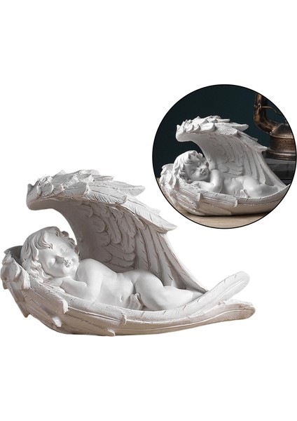 Cherubs Heykel Angel Heykelcik Kapalı Masa Üstü Dekor Heykel Süsleme 21X10X13CM (Yurt Dışından) modelleri