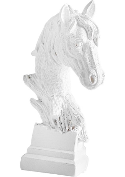 Horse Head Heykel Reçine Hayvan Figürin Masaüstü Çubuk Tahsil Edilebilir Hediye L (Yurt Dışından)