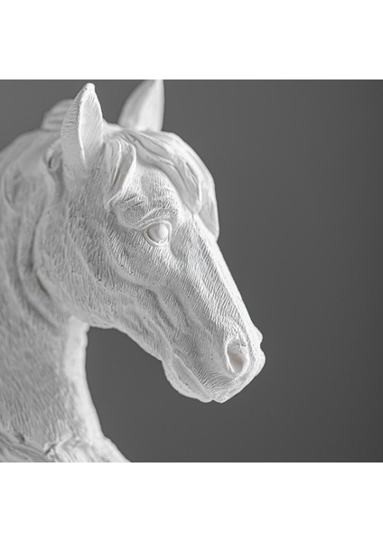 Horse Head Heykel Reçine Hayvan Figürin Masaüstü Çubuk Tahsil Edilebilir Hediye L (Yurt Dışından)