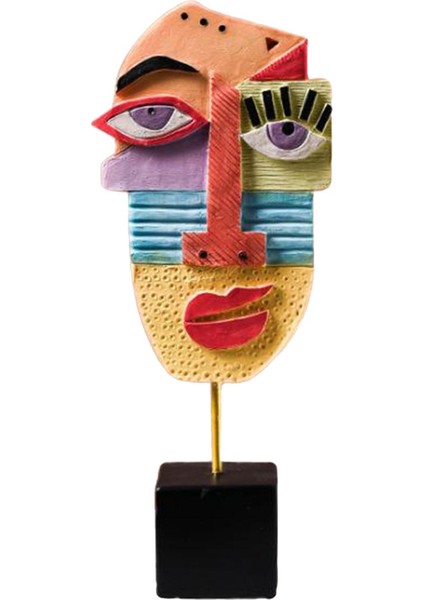 Reçine Özet Yüz Heykelleri Heykel Süsleri Ev Dekoru Koleksiyonu Hediyesi 24X10X5CM (Yurt Dışından)