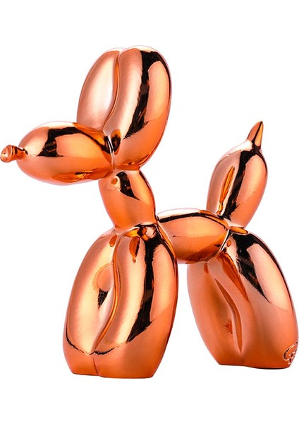 Yenilik Reçine Balon Köpek Süsleme Hayvan Heykeli Dekor El Sanatları Turuncu (Yurt Dışından)